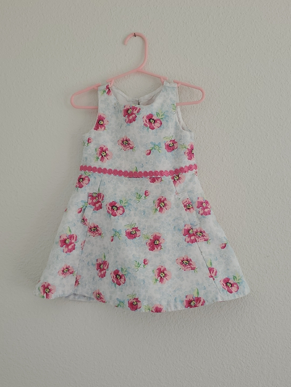 Janie And Jack Floral Pique Sleeveless Dress Size 2t
